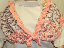 Load image into Gallery viewer, Mobius Shawl Hand Knit Peach &amp; Tan - nw-camo