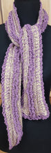 Load image into Gallery viewer, Scarf Hand Knit Lavender Cream
