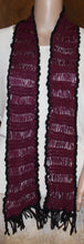 Load image into Gallery viewer, Hand Knit Lacy Scarf Magenta and Black - nw-camo