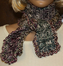 Load image into Gallery viewer, Multicolor Scarf Hand Knit Rust White Green Blue - nw-camo