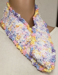 Cowl Hand Crocheted Pastels