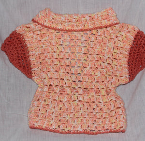 Girls Hand Knit Cardigan Peach Vest - nw-camo