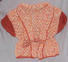 Load image into Gallery viewer, Girls Hand Knit Cardigan Peach Vest - nw-camo