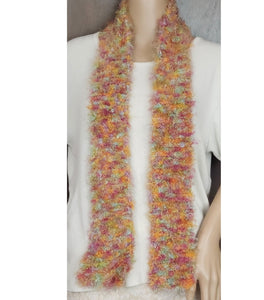 Hand Knit Long Scarf Vibrant Pastels,Scarves and Cowls,nw-camo.
