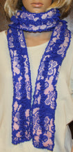 Load image into Gallery viewer, Pink and Blue Extra Long Hand Knit Scarf - nw-camo