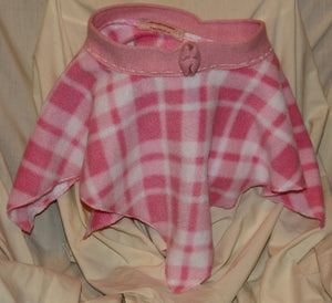 Pink and White Fleece Baby Poncho - nw-camo