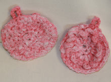 Load image into Gallery viewer, Hand Crocheted Pink Pot Scrubber, Pot Holder, &amp; Hot Pad Set - nw-camo