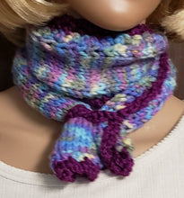 Load image into Gallery viewer, Purple &amp; Blue Scarf Hand Knit - nw-camo