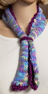 Purple & Blue Scarf Hand Knit - nw-camo