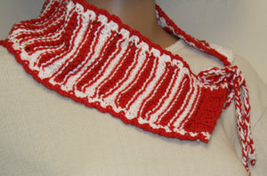 Red and White Cowl Scarf - nw-camo