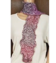 Load image into Gallery viewer, Scarf Hand Knit Rose Lavender &amp; Purple