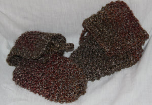Boot Slippers Hand Knit Rust and Brown - nw-camo