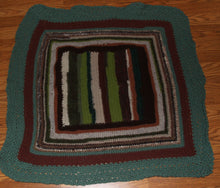 Load image into Gallery viewer, Earth Tones Stiped Blanket Hand Crocheted - nw-camo
