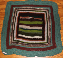 Load image into Gallery viewer, Earth Tones Stiped Blanket Hand Crocheted - nw-camo
