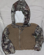Load image into Gallery viewer, Child&#39;s Hand Knit Cardigan Hooded Sweater - nw-camo