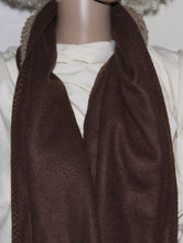 Load image into Gallery viewer, Fleece and Hand Knit Pocket Scarf Tan and Brown - nw-camo