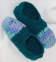 Load image into Gallery viewer, Slippers Hand  Crocheted Teal
