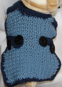 Dog Sweater Hand Crocheted Blue - nw-camo