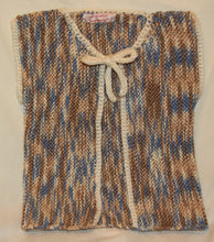 Load image into Gallery viewer, Child&#39;s Hand Knit Tie Front Vest Blue Tan &amp; Cream - nw-camo