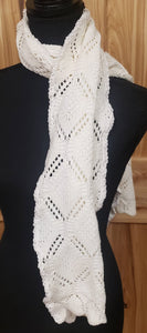 Scarf Hand Knit White
