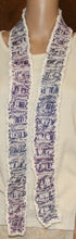 Load image into Gallery viewer, White Blue Lavender Hand Knit Scarf - nw-camo