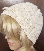 Load image into Gallery viewer, Hand Knit Cotton White Hat - nw-camo