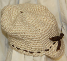 Load image into Gallery viewer, White brimmed Cap Hand Crocheted - nw-camo