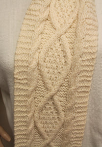 Scarf Cream Hand Knit Cables - nw-camo