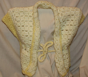 Girls Hand Crocheted Cardigan Yellow Vest - nw-camo