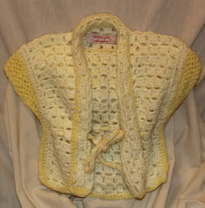 Girls Hand Crocheted Cardigan Yellow Vest - nw-camo