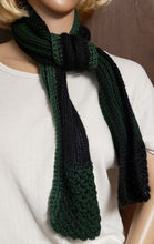 Load image into Gallery viewer, Black &amp; Green Scarf Hand Knit - nw-camo