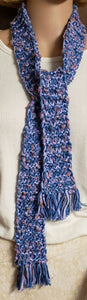 Scarf Hand Knit Blue Lavender - nw-camo