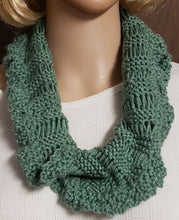 Load image into Gallery viewer, Cowl Moss Green Hand Knit