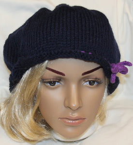Navy Hand Knit Hat - nw-camo
