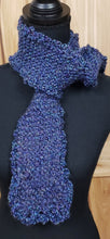 Load image into Gallery viewer, Scarf Hand Knit Navy Purple
