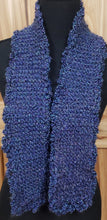 Load image into Gallery viewer, Scarf Hand Knit Navy Purple