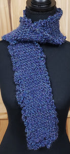 Scarf Hand Knit Navy Purple