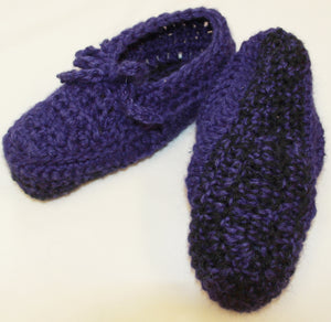 Slippers Hand Crocheted Purple - nw-camo