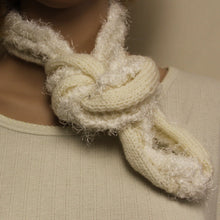 Load image into Gallery viewer, White Hand Knit Infinity Cowl Scarf - nw-camo